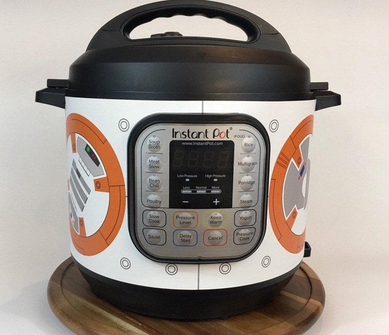 Orange and white droid Instant Pot wrap. Premium non-adhesive waterproof wrap by Instant Wraps. Droids image 3