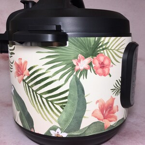 Tropical Floral - Instant Pot wrap. Premium non-adhesive waterproof wrap by Instant Wraps. Jungle tropical flower design