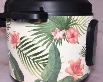 Tropical Floral - Instant Pot wrap. Premium non-adhesive waterproof wrap by Instant Wraps. Jungle tropical flower design