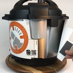 Orange and white droid Instant Pot wrap. Premium non-adhesive waterproof wrap by Instant Wraps. Droids image 7