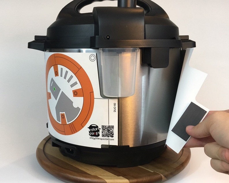 Orange and white droid Instant Pot wrap. Premium non-adhesive waterproof wrap by Instant Wraps. Droids image 7