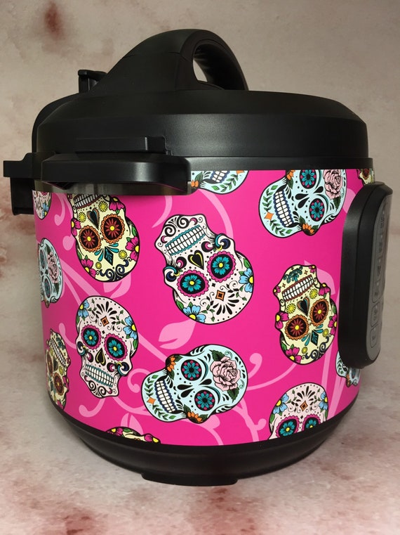 16 Colors Small Sugar Skulls Colored Background Instant Pot Wrap. Instapot,  Premium Non-adhesive Waterproof, Magnetic Wrap by Instant 
