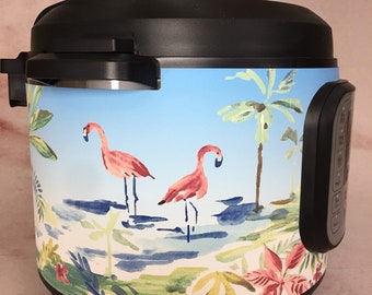 Flamingos - Instant Pot wrap, Crock Pot Express wrap. Premium non-adhesive waterproof wrap - Instant Wraps, not a flamingo decal