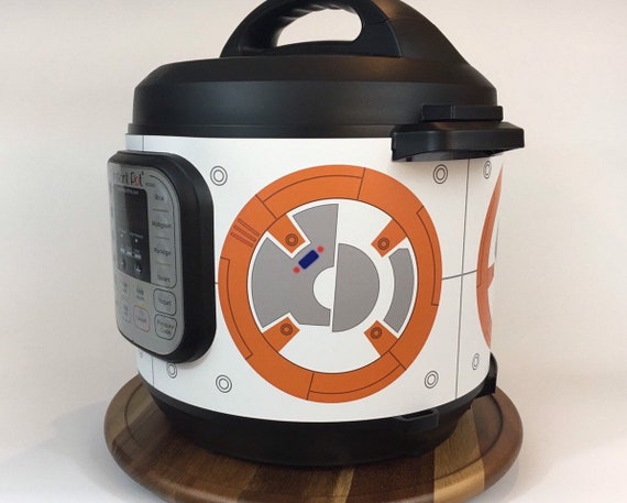 Orange and White Droid Instant Pot Wrap. Premium Non-adhesive Waterproof  Wrap by Instant Wraps. Droids 