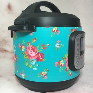 16 Colors! Small Floral - Colored Background- Instant Pot wrap. Premium non-adhesive waterproof wrap by Instant Wraps. Floral pattern wrap