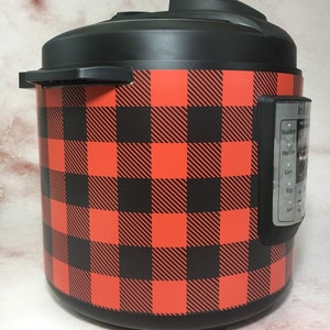 Red Buffalo Check - Instant Pot wrap. Premium non-adhesive waterproof wrap by Instant Wraps. Red and black plaid