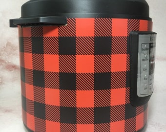 Red Buffalo Check - Instant Pot wrap. Premium non-adhesive waterproof wrap by Instant Wraps. Red and black plaid