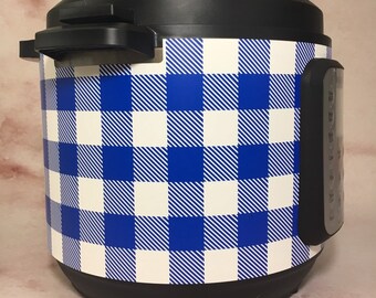 15 Colors! - Gingham Plaid - White Background - Instant Pot wrap. Premium non-adhesive waterproof wrap by Instant Wraps Buffalo plaid