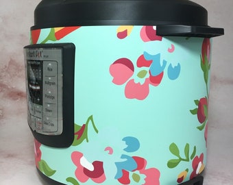 16 colors! Large Floral - Colored Background- Instant Pot wrap. Premium non-adhesive waterproof wrap by Instant Wraps. Floral pattern wrap