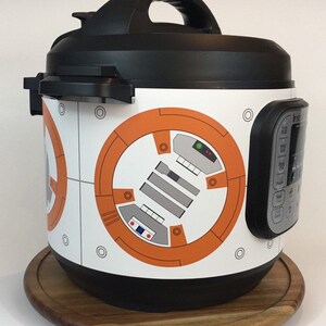 Orange and white droid Instant Pot wrap. Premium non-adhesive waterproof wrap by Instant Wraps. Droids image 1