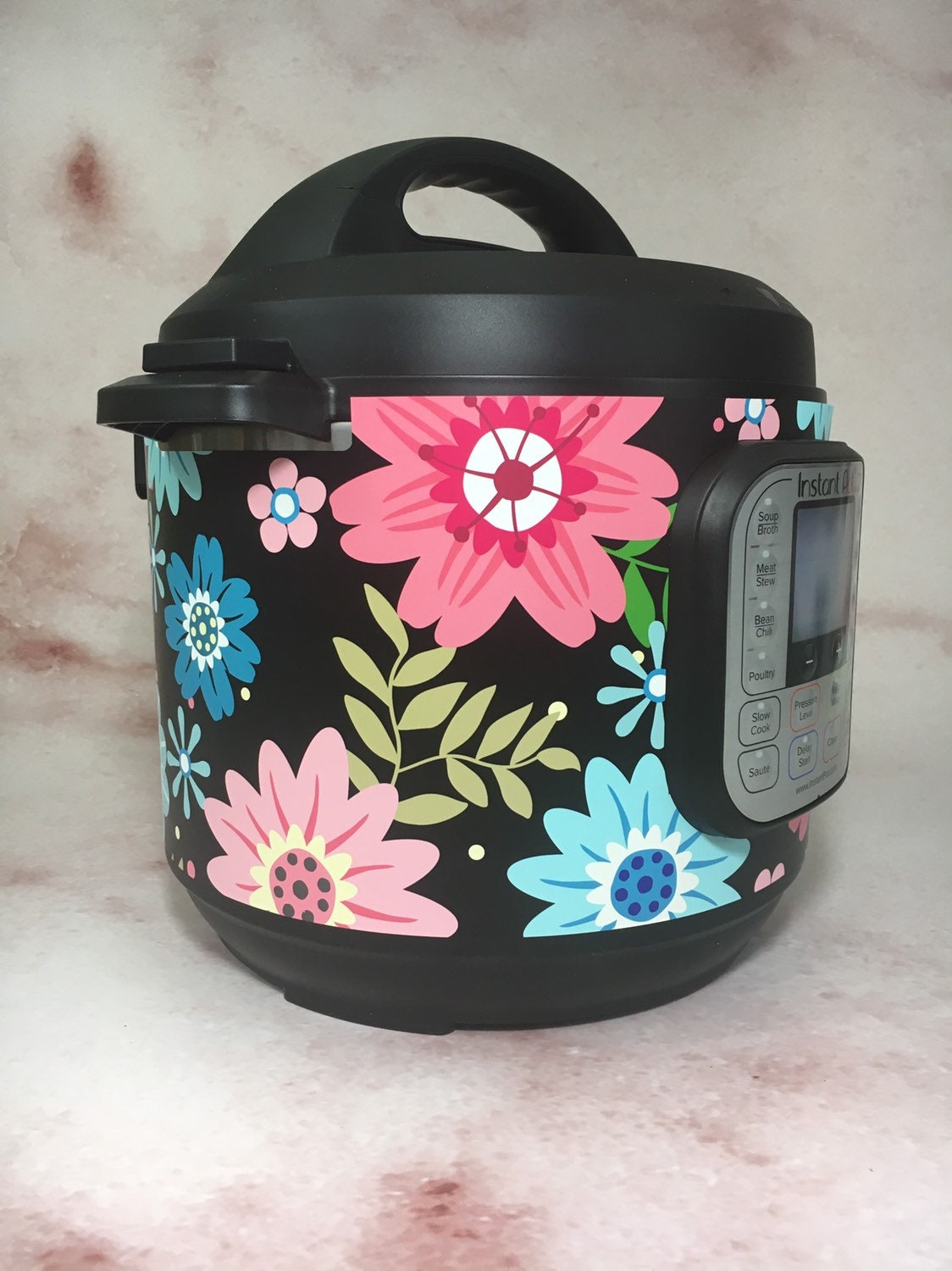 Wrap for Instant Pot Accessories 6 Quart Duo60 Cover Sticker | Wraps Fit InstaPot Duo 60 6 Quart Only | Pastel Flowers