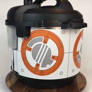 Orange and white droid Instant Pot wrap. Premium non-adhesive waterproof wrap by Instant Wraps. Droids image 5