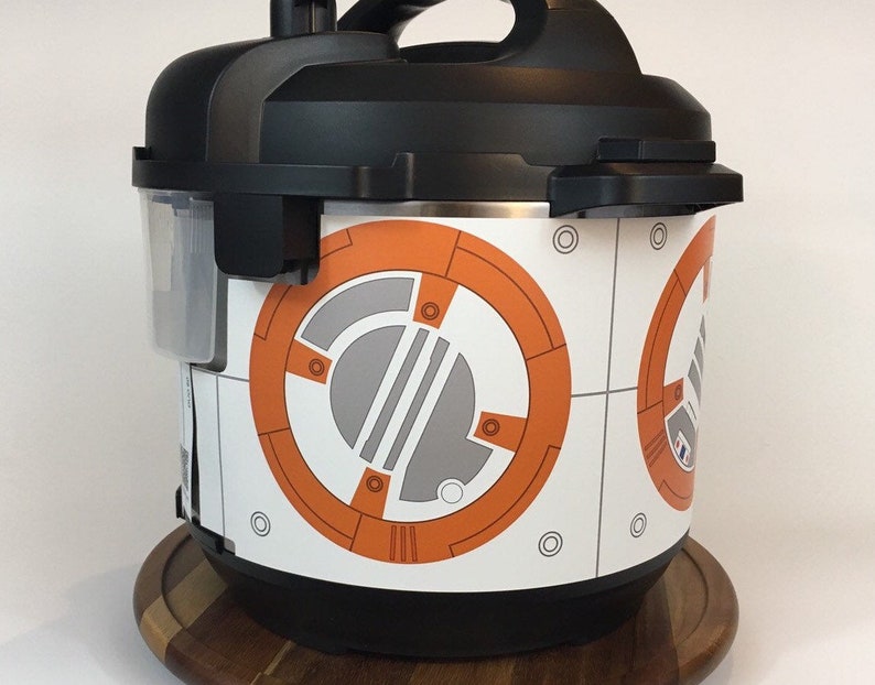 Orange and white droid Instant Pot wrap. Premium non-adhesive waterproof wrap by Instant Wraps. Droids image 5