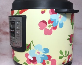 16 colors! Large Floral - Colored Background- Instant Pot wrap. Premium non-adhesive waterproof wrap by Instant Wraps. Floral pattern wrap