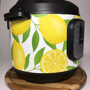 16 Colors! Lemon wrap - Colored Background Instant Pot wrap. Crock Premium non-adhesive waterproof wrap by Instant Wraps. Lemon pattern wrap