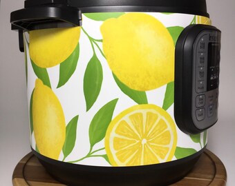 16 Colors! Lemon wrap - Colored Background Instant Pot wrap. Crock Premium non-adhesive waterproof wrap by Instant Wraps. Lemon pattern wrap
