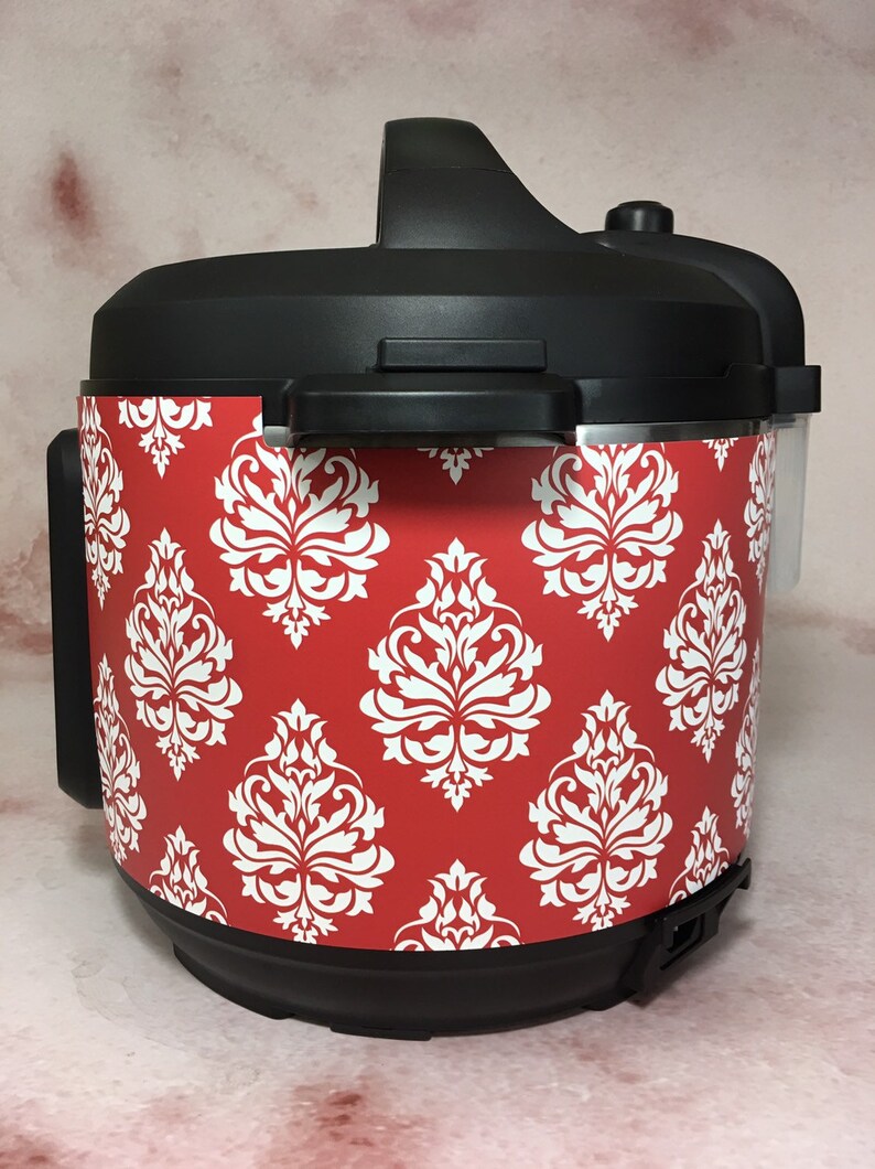 29 Color Combos Damask Instant Pot wrap, Power Cooker, Crock Pot Express wrap, Premium non-adhesive waterproof, magnetic instapot wrap image 7