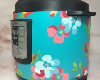 16 colors! Large Floral - Colored Background- Instant Pot wrap. Premium non-adhesive waterproof wrap by Instant Wraps. Floral pattern wrap