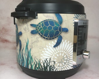 Sea Turtle - Honu - Instant Pot wrap. Premium non-adhesive waterproof wrap by Instant Wraps. Sea turtles ocean design