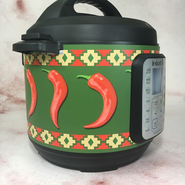 8 Colors - Chili peppers - Instant Pot wrap, Power Cooker wrap, Crock Pot Express wrap Premium non-adhesive waterproof wrap by Instant Wraps