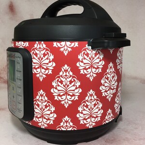 29 Color Combos Damask Instant Pot wrap, Power Cooker, Crock Pot Express wrap, Premium non-adhesive waterproof, magnetic instapot wrap image 5