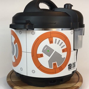 Orange and white droid Instant Pot wrap. Premium non-adhesive waterproof wrap by Instant Wraps. Droids image 4