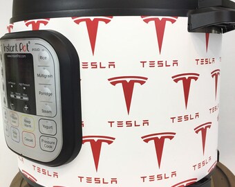 Tesla logo - Instant Pot wrap, Power Cooker wrap, Crock Pot Express wrap  Premium non-adhesive waterproof wrap by Instant Wraps red on white