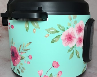 16 Colors! Watercolor Floral - Colored Background- Instant Pot wrap. Premium non-adhesive waterproof wrap by Instant Wraps. Floral wrap