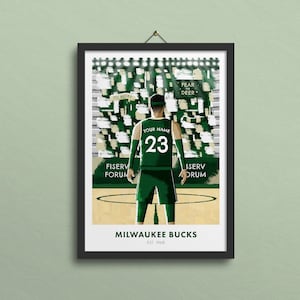 Milwaukee Bucks Personalised Print, Milwaukee Bucks, Bucks Wall Art, Fiserv Forum, Milwaukee Bucks Art Gift - A5, A4, A3 Size
