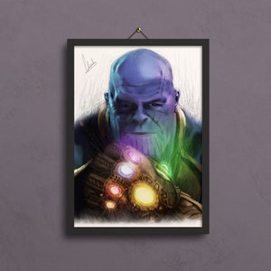 Thanos Poster, Avengers Poster, Thanos Print, Infinity War Poster, Thanos Avengers Art, Avengers Art, Avengers Room Decor - A5, A4, A3 Size