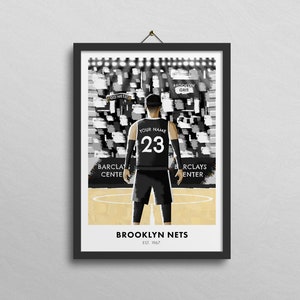 Brooklyn Nets Personalised Print, Brooklyn Nets, Brooklyn Nets Wall Art, Barclays Center, Brooklyn Nets Art Gift - A5, A4, A3 Size