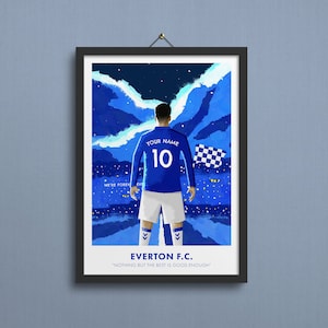 Everton Personalisierter Druck, Everton FC, Personalisierte Everton Wandkunst, Goodison Park, Everton Wanddekoration, Everton Geschenk - A5, A4, A3 Größe