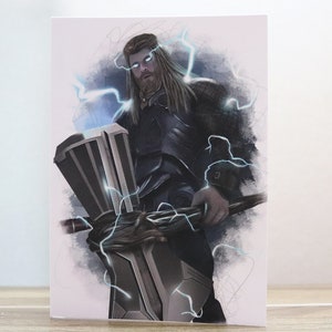 Thor, Thor Tarjeta de Saludo, Tarjeta de Felicitación Marvel, Tarjeta de agradecimiento, Tarjeta de felicitación de los Vengadores, Tarjeta de cumpleaños (con sobre) - A6 4.1 x 5.8 pulgadas