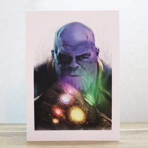 Thanos Grußkarte, Marvel-Grußkarte, Dankeschön-Karte, Avengers Grußkarte, Geburtstagskarte (mit Umschlag) - A6 4,1 x 5,8 Zoll