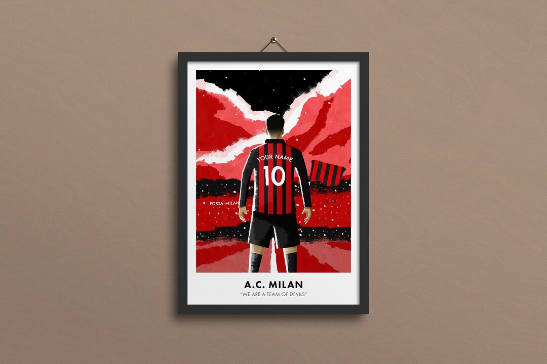 AC Milan Personalised Print, AC Milan, Custom AC Milan Wall Art, San