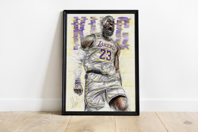 Lebron James Wall Art , Lebron James Poster, Basketball Art Print, NBA