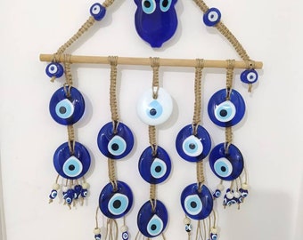 Evil eye wall hanging decor Evil eye ornament Evil eye charm  Evil eye decor Evil eye wall art Wall decor Evil eye home Bohemian wall decor
