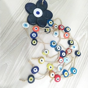 Evil eye ornament, Colorful evil eye decor, Wall hanging decor, Patio decor, Garden hanging decor, Glass bell, Wind chime