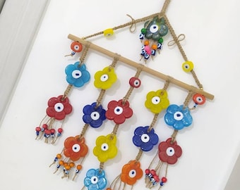 Evil eye wall hanging decor Evil eye ornament Evil eye charm  Evil eye decor Evil eye wall art Wall decor Evil eye home Bohemian wall decor