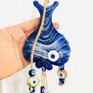 Glass fish evil eye wall hanging decor, Evil eye wall decor, Evil eye Door decor, Evil eye amulet, Garden hanging decor, Evil eye protection