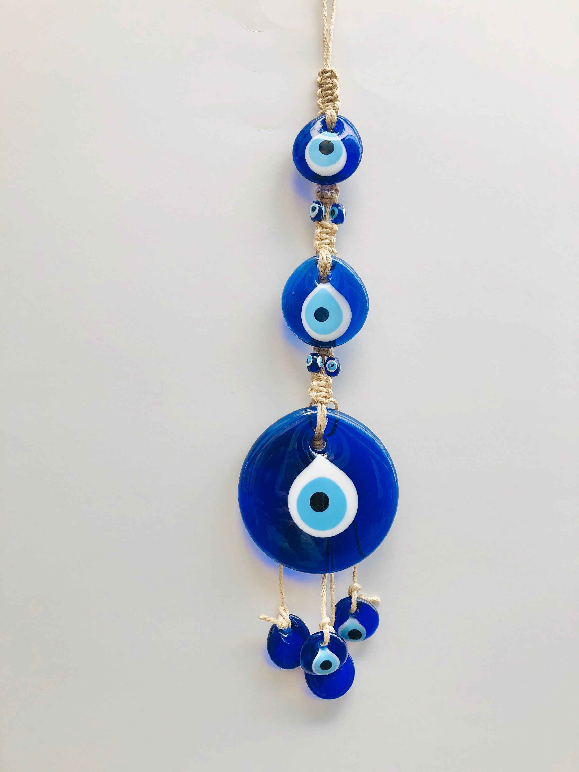 Evil eye wall hanging Evil eye wall decor Blue wall decor Etsy