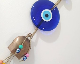 Glass evil eye wind chime, Evil eye garden decor, Bells, Evil eye decor, Mothers day gift