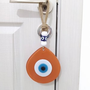 Orange drop evil eye wall hanging decor Evil eye nursery decor Home decoration Baby room decor Door hanging decor Turkish evil eye