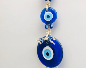 Ornement Œil Turc Bleu à Suspendre – Perles De Protection Anti-Mauvais Œil – Pour Rétroviseur, Fenêtre, Porte – Cadeau Porte-Bonheur