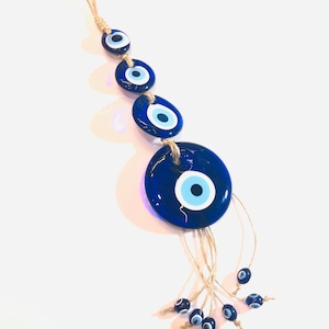 Evil eye wall hanging, Macrame wall hanging, Blue evil eye beads, Evil eye wall decor, Evil eye protection, Turkish evil eye