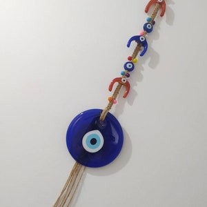 Evil eye wall hanging with Nazar beads, Greek Turkish eyes, Nazar boncuk, Evil eye Amulet, Evil eye protection, Evil eye home decor