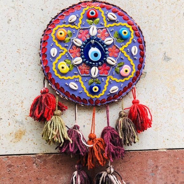 Om - Handmade Felt & Beadwork Wall Hanging main image 1