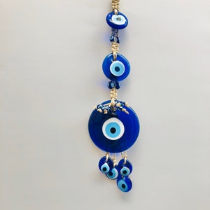 Evil Eye wall hanging, Evil eye decor, with many beads, Nazar Boncuk, Evil eye Garden Decor, Evil eye Amulet, Evil eye Protection, Nazar