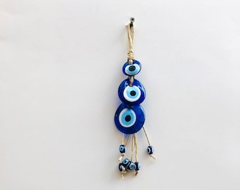 Wanddecor, Boze oog muur hangen, Boze oog home decor, Blauwe boze oog kralen, Boze oogbescherming, Boze oog amulet, Boho decor