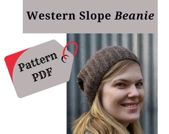 instant download: Western Slope Beanie knitting pattern PDF